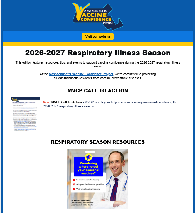 Image of the MVCP Respiratory Illness Season Newsletter.